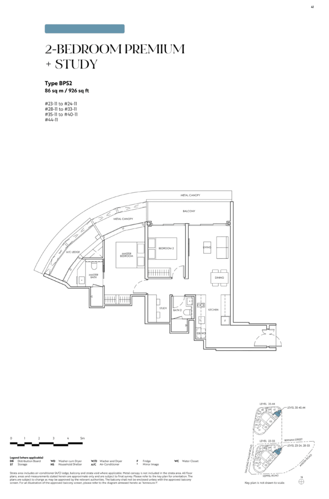 newport residences 2 bedroom premium study floorplan layout